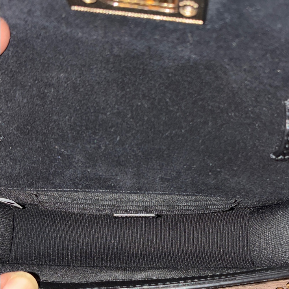 Furla 1927 Black Leather Clutch with Gold Chain - Picture 3 of 5